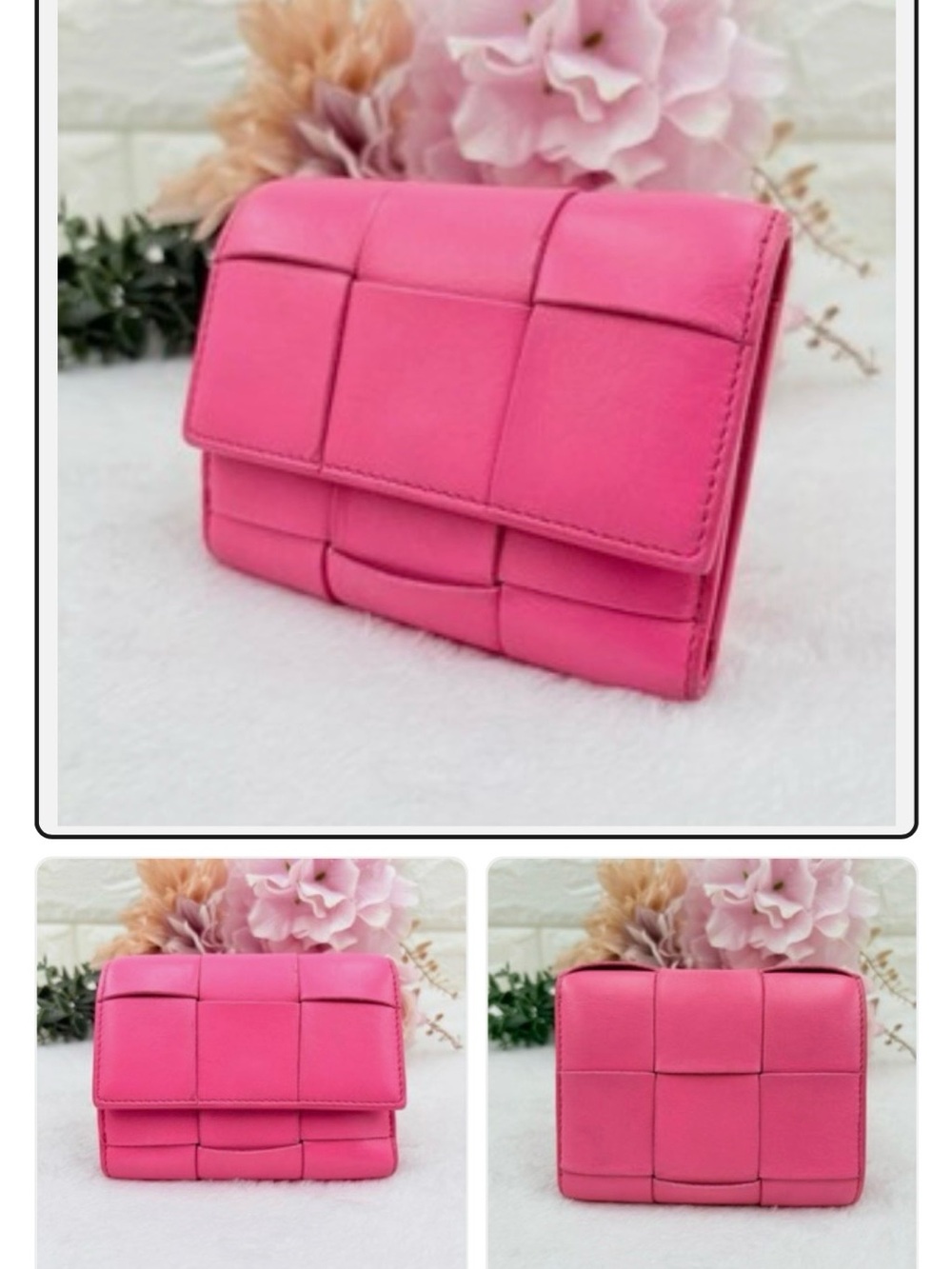 Bottega Veneta Cassette Intrecciato Leather Compact Wallet